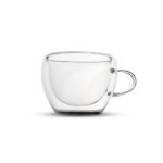 Conjunto com 2 copos de vidro porta copo de bambu personalizado sp