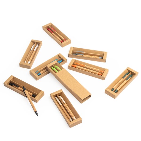 Conjunto de caneta e lapiseira de cortiça personalizados Conjunto de caneta e lapiseira personalizados