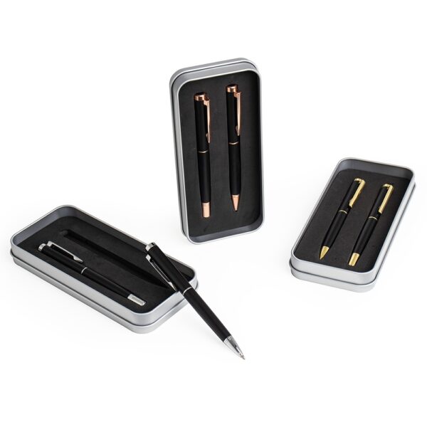 Kit Caneta Esferográfica e Roller e Estojo de Alumínio Personalizado Canetas personalizadas