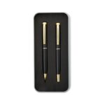 Kit Caneta Esferográfica e Roller e Estojo de Alumínio Personalizado ES