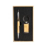 Kit Sustentáveis Caneta e Chaveiro Bambu Personalizados