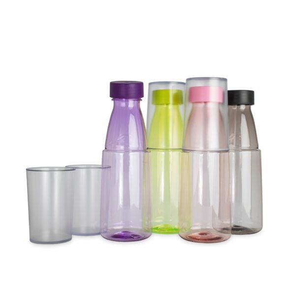 Garrafa com copo de plásticos personalizada SP Garrafa personalizada