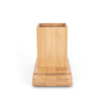 Porta Caneta Com Porta Celular De Bambu Personalizado PE