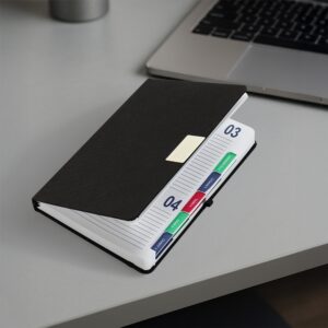 Planeje seu ano com elegância. Agenda 2026 de Linho Personalizada.