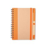 Caderno Ecológico Com Caneta Personalizadas LARANJA