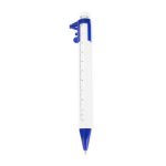 Caneta Plástica Paquímetro Personalizada Cor Branca Com AZUL
