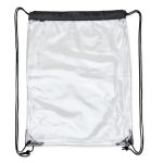 Mochila Saco em PVC Transparente Personalizada detalhes preto sp