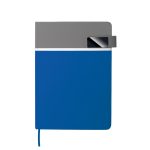 Caderno com capa dura personalizado cinza com azul