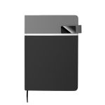 Caderno com capa dura personalizado cinza com preto