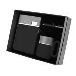 Kit Escritório Caderno Caneta Caneca e Caixa Personalizado preto