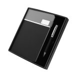 Kit Escritório Para Brindes Caderno Caneta Caixa Personalizado PRETO