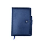 Caderneta Couro Sintético Com Caneta Personalizada AZUL