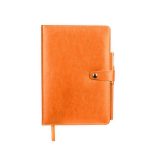 Caderneta Couro Sintético Com Caneta Personalizada LARANJA