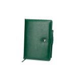 Caderneta Couro Sintético Com Caneta Personalizada VERDE