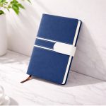 Caderneta Couro Sintético Personalizada AZUL