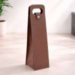 Porta-Vinho Couro Sintético Personalizado Marrom