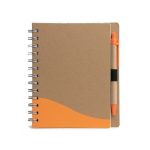 Caderno Ecológico com Caneta Personalizado LARANJA