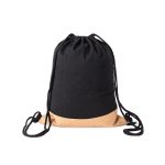 Mochila Saco de Lona e Cortiça Personalizada PRETA